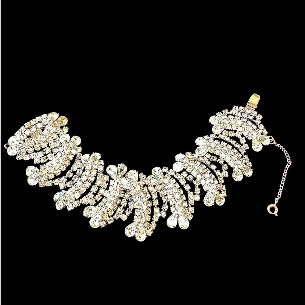 Luxurious Vintage Crystal Statement Bracelet Sher… - image 1